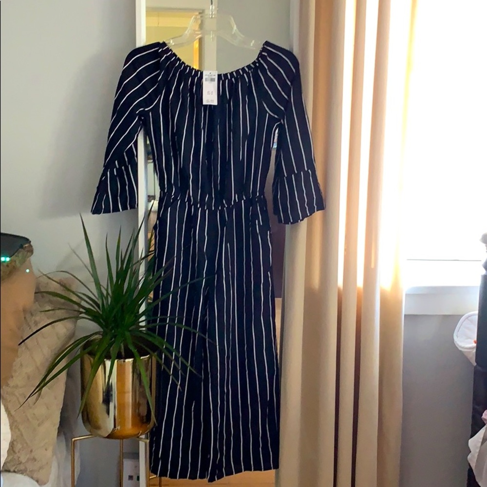 Abercrombie kids striped jumpsuit